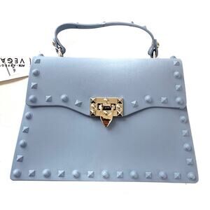Emperia Studded Jelly Crossbody Bag Blue